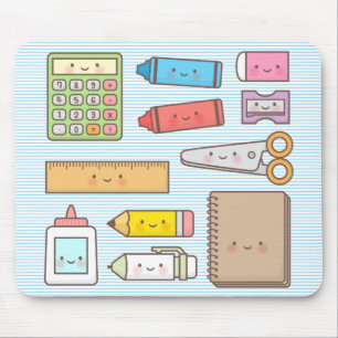 Kawaii schoolspullen voor terug naar school muismat