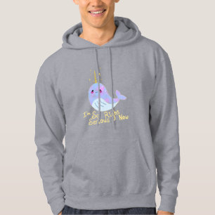 Kawaii Serieuze Narwal Hoodie