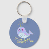 Kawaii Serious Narwhal Sleutelhanger (Voorkant)