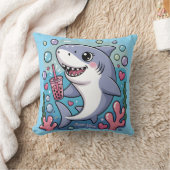 Kawaii Shark Boba Tea Ocean Vibes Kussen (Deken)