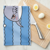 Kawaii Shark Theedoek (Quarter Fold)