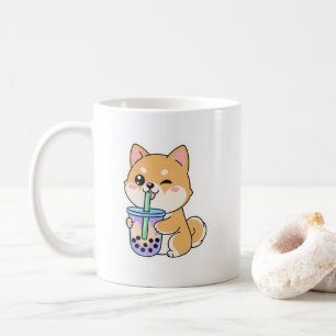 Kawaii Shiba Inu Boba 🐶🧋 – Cute Bubble Tea Hond Koffiemok