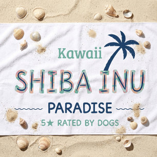 Kawaii Shiba Inu Paradijs Strandhanddoek Grappig Badhanddoek