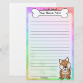 Kawaii Shiba Inu Stationery Briefpapier (Voorkant / Achterkant)