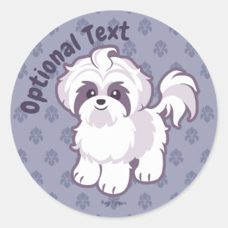 Kawaii Shih Tzu Ronde Sticker