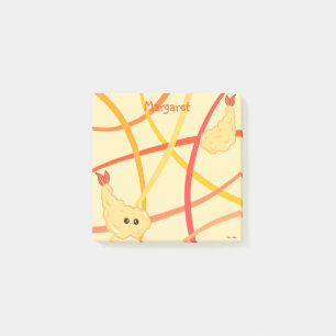 Kawaii Shrimp Tempura on Japanse Stripes Post-it® Notes