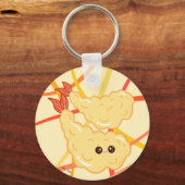 Kawaii Shrimp Tempura Tekening Japanse Stomme Sleutelhanger (Voorkant)
