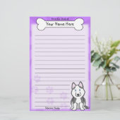 Kawaii Siberian Husky Stationery Briefpapier (Staand voorkant)