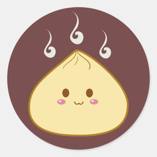 Kawaii "SioPao" Meatbun Ronde Sticker (Voorkant)