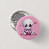 Kawaii Skeleton Holding Heart Ronde Button 3,2 Cm (Voorkant /achterkant)
