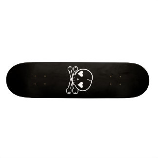 Kawaii Skull Gothic Lolita Black & Black Skateboard
