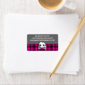 Kawaii Skull & Hot Pink Plaid Etiket (Insitu)