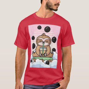 Kawaii Sloth Bubble Boba Milk Tea Japans esthet T-shirt