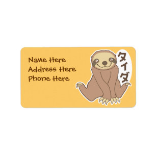 Kawaii Sloth Etiket