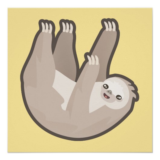 Kawaii Sloth Perfect Poster (Voorkant)