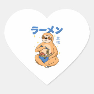Kawaii Sloth Ramen Hart Sticker