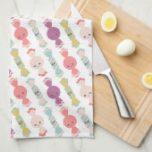 Kawaii Smiling Candy Serviette de cuisine (Quart Plié)