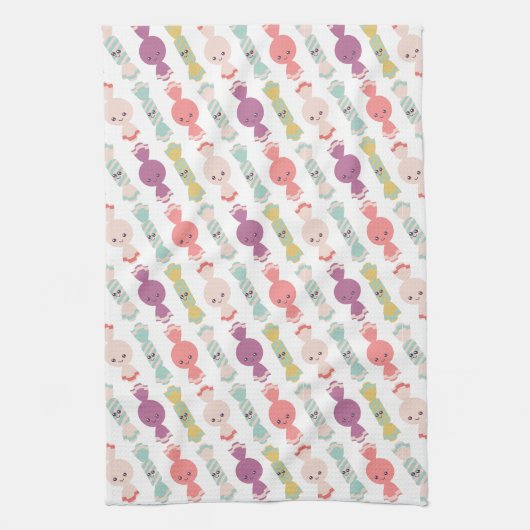 Kawaii Smiling Candy Serviette de cuisine (Vertical)