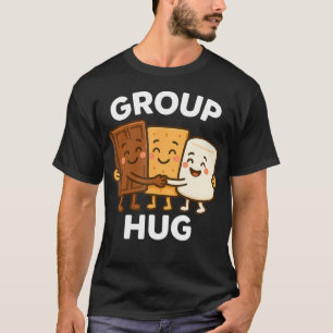 Kawaii S'Mores Kampeer vuur Groepsknuffel Kampeer T-shirt
