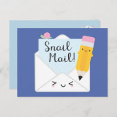 Kawaii Snail Mail Briefkaart (Voorkant / Achterkant)