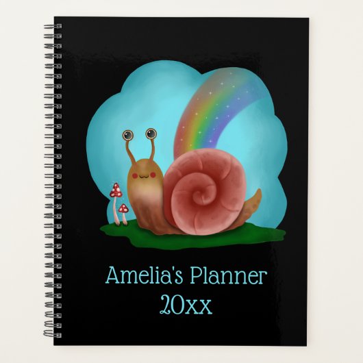 Kawaii Snail Schattige gepersonaliseerd Planner (Voorkant)