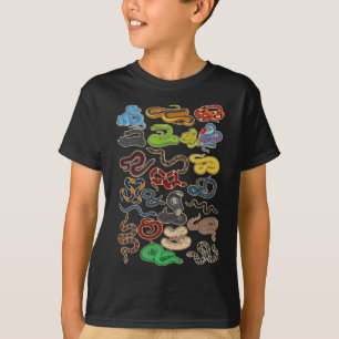 Kawaii Snake Collage Cute Reptile T-shirt