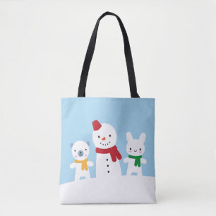 Kawaii Sneeuwdag met Konijn & Beer Draagtas