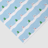 Kawaii Snow Day with Bunny & Bear Christmas Tissuepapier (Detail)