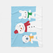 Kawaii Snow Day with Bunny & Bear Fleece Deken (Voorkant)