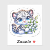 Kawaii Snow Leopard Big Cat Anime Stickers (Feuille)