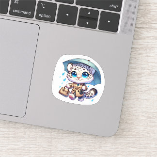 Kawaii Snow Leopard Stickers