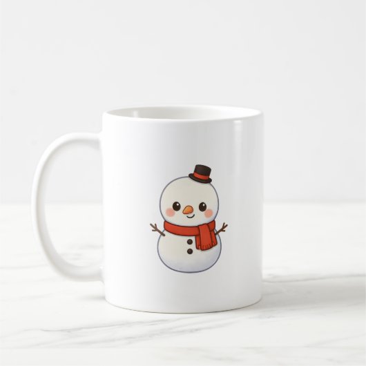 Kawaii Snowman Christmas Mug (Gauche)