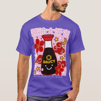 Kawaii Sojasaus Schattige Ik hou van Shoyu Japans T-shirt