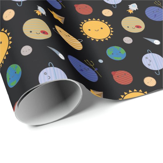 Kawaii Solar System Cadeaupapier (Rol Hoek)
