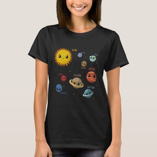 Kawaii Solar System T-shirt (Voorkant)