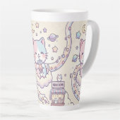 Kawaii Space Cat Drinking Boba Latte Mug  (Angle droit)