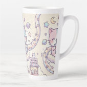 Kawaii Space Cat Drinking Boba Latte Mug  Mok (Rechts)