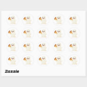 Kawaii spook met pizza ronde sticker (Vel)