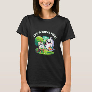 Kawaii spookschilderij in het park t-shirt