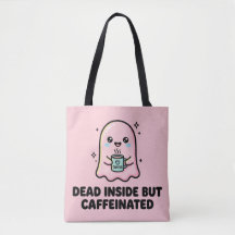 Kawaii spooky grapig dood van binnen maar vol cafe