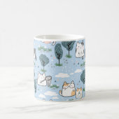 Kawaii Spring Cats Natuur Pattern Koffiemok (Center)