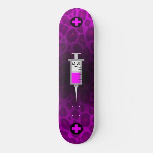 KAWAII SPUIT MEDISCHE KRUISROZE LUIPAARD DECK SKATEBOARD (Voorkant)