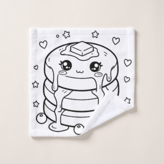 Kawaii stapel pannenkoeken kleuren washandje