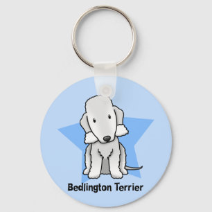 Kawaii Star Bedlington Terrier Sleutelhanger