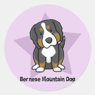 Kawaii Star Berner Mountain Dog Stickers