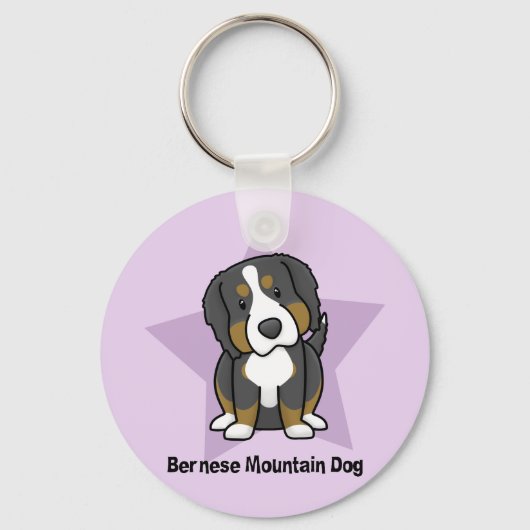 Kawaii Star Bernese Mountain Dog Sleutelhanger (Voorkant)