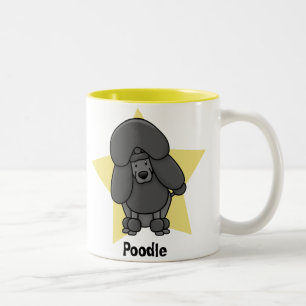 Kawaii Star Black Poodle Tweekleurige Koffiemok