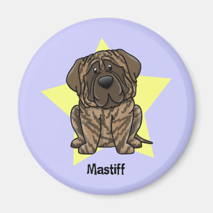 Kawaii Star Brindle Mastiff Magneet