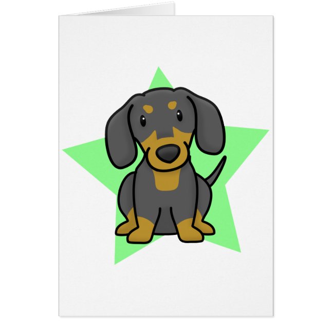 Kawaii Star Dachshund Card (Voorkant)