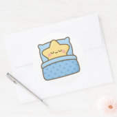 Kawaii Star in Bed – Transparent Sticker (Enveloppe)